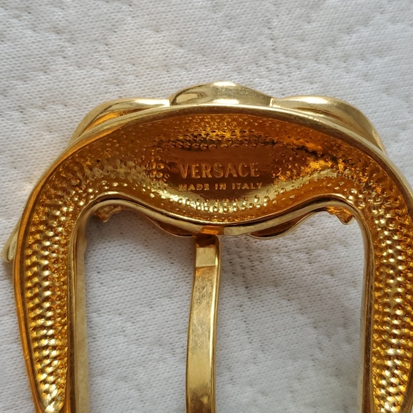 Versace First Line Baroque Buckle Leather Belt - Picture 4 of 5